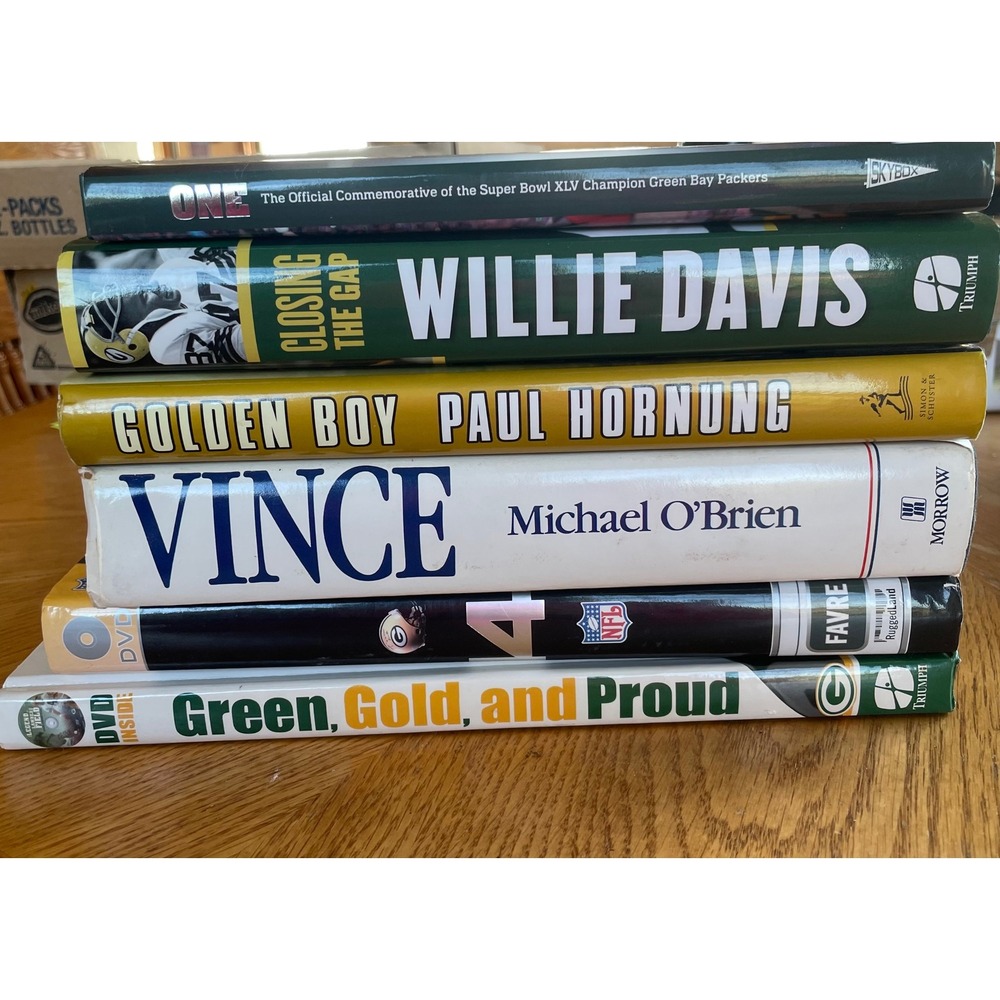 Green Bay Packers Hardcover Book Lot Lombardi Favre Paul Hornung Super Bowl 45